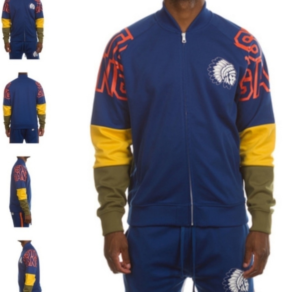 Hustle Gang Color Block Zip Up Jacket Size Xl - image 1